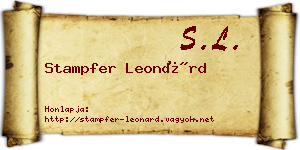 Stampfer Leonárd névjegykártya